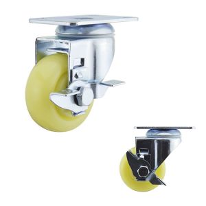 75mm Wheel Side Locking Beige PP Medium Duty Casters