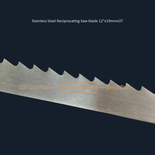 Stainless Steel Reciprocating Saw blade 12"x19mmx3T,Cutting Wood,Frozen Meat,Bones