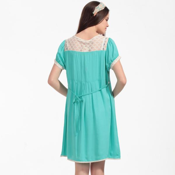 Blue Color Womens Maternity Clothes Pregnancy Summer Dresses Above Knee