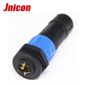 Dust Cap Industrial Power Cable Connectors 2 Pin IP67 Electrical Panel Mount
