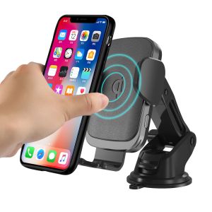 Cell Phone Holder PU Leather 10w Qi Car Wireless Charger