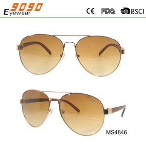 2018 fashion metal sunglasses with 100% UV protection lens, suitable for men and