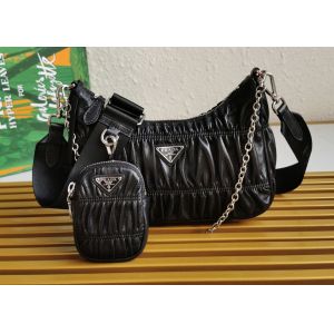 Apricot Wrinkle Sheepskin Underarm Shoulder Bag Dumpling Shape