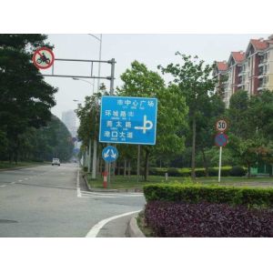 China 3M Q460 GR65 Street Sign Pole With Powder Coating on sale