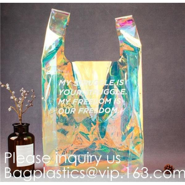 Buy Holographic PVC Fabric Transparent Waterproof Tote Shopping Bag,Silk Printing Transparent Pvc Tote Shopping Bag, bagease at wholesale prices