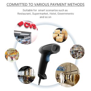 Factory Barcode Reader Portable Manual Scanners 1d 2d Wired Handheld USB Barcode