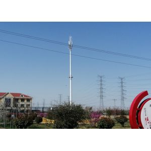 30m Galvanized GSM Microwave Tubular Mobile Cell Tower ，Monopole Telecommunicati