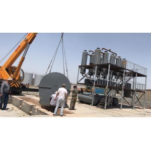20T black used tire pyrolysis oil distillation plant 85% Oil Yield