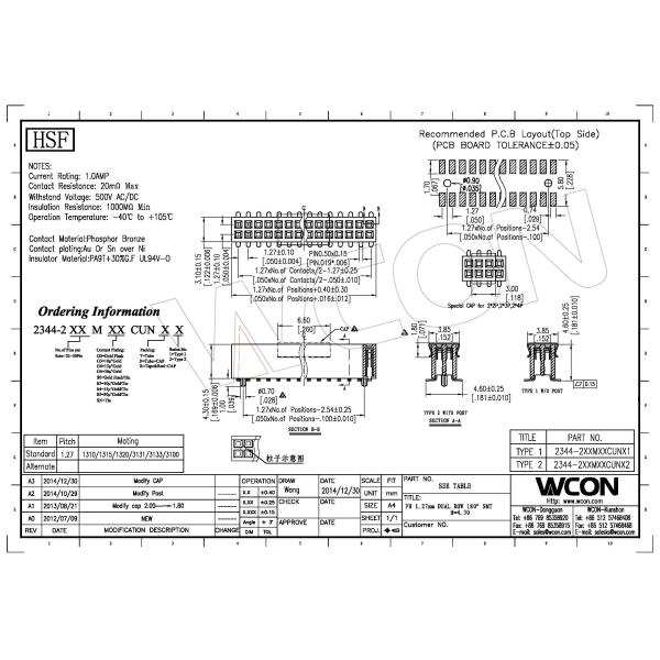 Dual Row Header Connector Female Pin Headers AU Over Ni Contact Plating