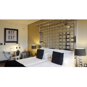 Timor-Leste Light luxury hotel furniture of Stainless steel headboard bed with