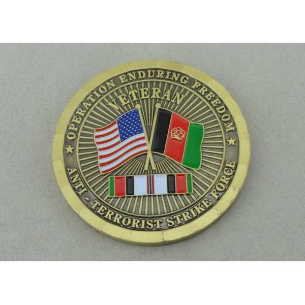 Anti-Terrorist Strike Force Personalized Coin, Soft Enamel, Antique Brass,