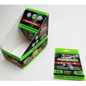 Printed Zipper Resealable Plastic Bag Packaging Cbd Gummy Candy Pouch Glossy