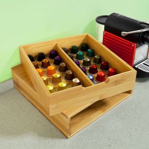 bamboo k cup dispenser organizer storage drawer