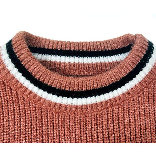 Unisex stripe knitted baby clothes set long sleeve knit baby sweater