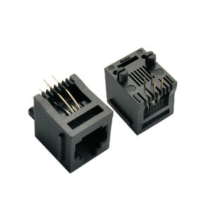 Plastic BMS RJ11 Right Angle All PBT&Pa66 6P6C PCB Socket