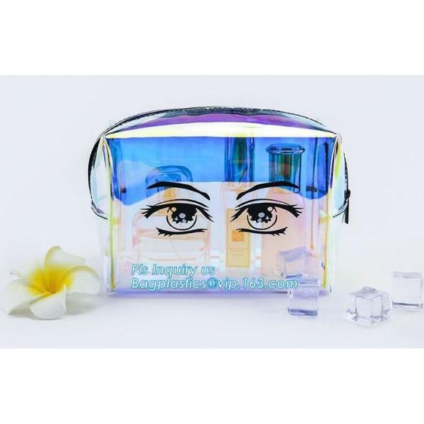 Buy Women makeup organizer travel toiletry bags/ transparent PVC cosmetic, bag with cotton binding, makeup bag pvc cosmetic at wholesale prices