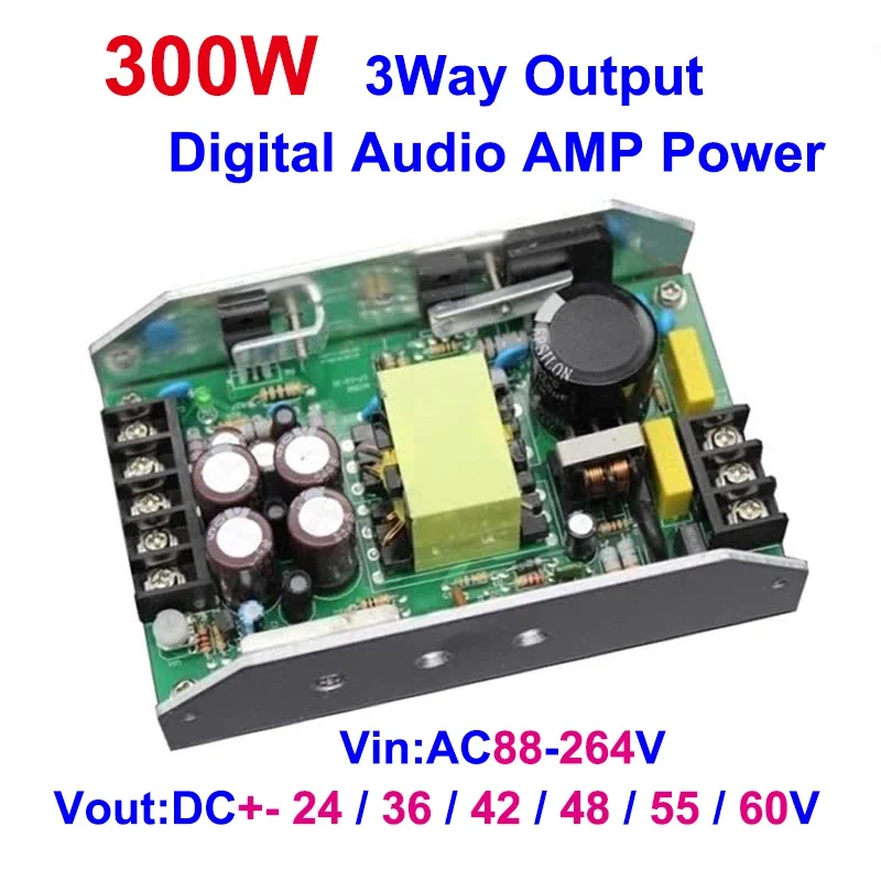 300W Dual DC 24/36/48V 12V1A Power Supply for TPA3255 TPA3221 TPA3116 Audio Amplifier