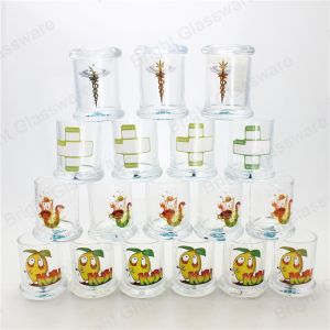 New design glass jar with custom logo, candle jar with glass lid