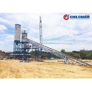 HZS60 Ready Mix 60m3/Hr Concrete Batching Plant PLC automatic Control