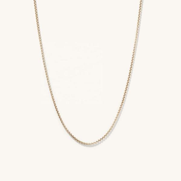 Handmade 18K Gold Plated Round Box Necklace Chain with Fast Shipping and Customizable Logo