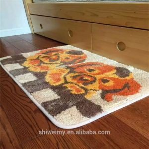Dog pattern cut pile bath floor mat