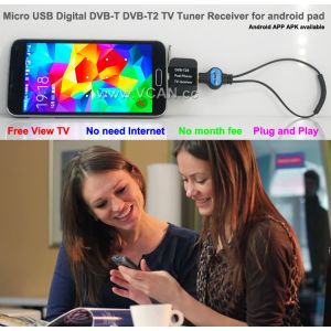 DVB-T2S Micro USB Digital DVB-T DVB-T2 TV Tuner Receiver for android pad
