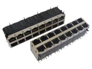 Quality Double Row Gigabit Ethernet Connector RJ45 2x8 Port For Network Equipment for sale