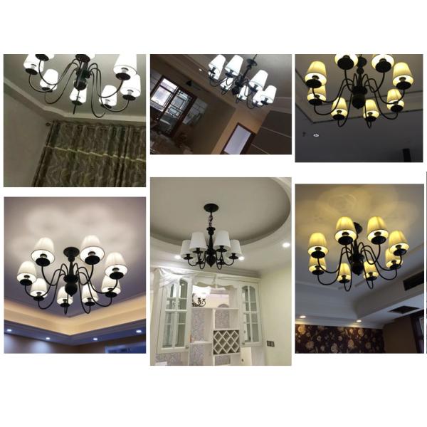 Wrought iron ceiling chandelier lights Black Body Color with lampshade for home lamp (WH-CI-93)