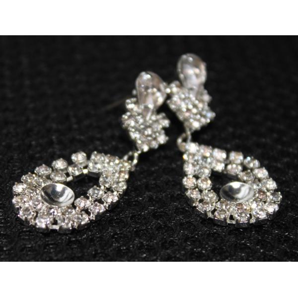 2013 latest fashion earring with rhinestone earring / metal casting jewelry for