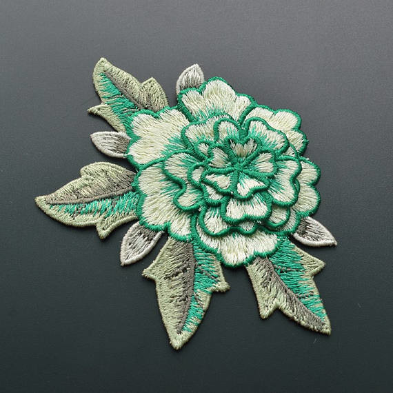 Polyester Embroidered Floral Appliques For Jackets 11 CM X 9 CM Multi Color Available