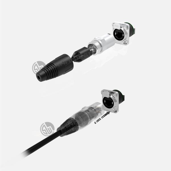 Buy IP67 Waterproof Rj45 Ethernet Chassis Connector Female And Male Indoor Use at wholesale prices