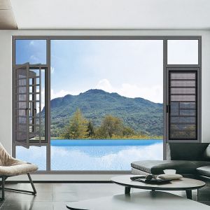 Bedroom One-piece Seamless Welding Aluminum Casement Windows with Stainless
