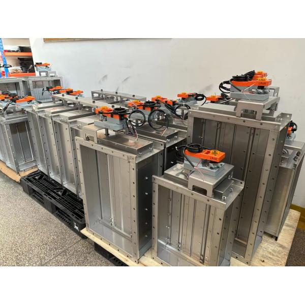 Electric Actuator Rectangular Multi-Blade Damper Low Resisitance For LCD Panels InSemiconductors Industdustria