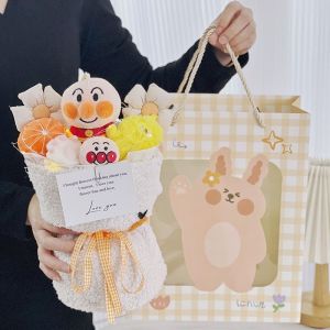 Unique Children's Day Gifts Plush Doll Flower Bouquets with Adorable Little Bear