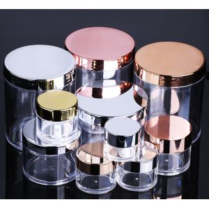 Round Acrylic Luxury Double Wall Cosmetic Jar 50g To 200g Antitear
