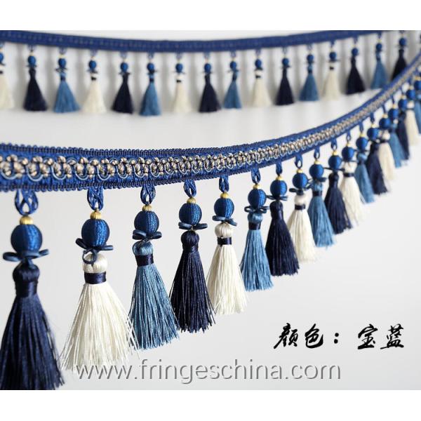 Handmade fashionable chain beads lace tassels fringes for curtain/sofa/pillow/stage decoration