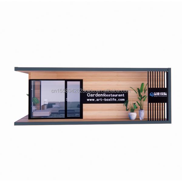 Container House Prefabricated Casas Wooden Glass Sunroom House with Galvanized Steel Square Tubes