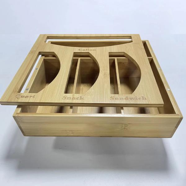 Aluminum Food Container 100% Natural Bamboo Ziplock Bag Storage Box with Cover