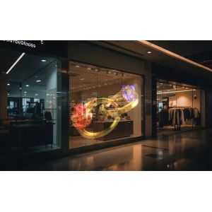 P6 Adhesive Transparent LED Film Display , Super Slim LED Film Screen