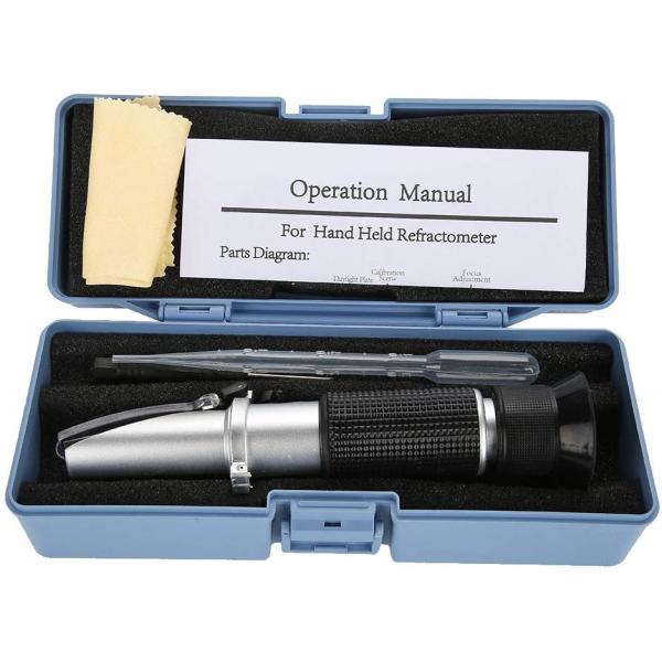 OEM Support 2 Scale 0-32% Brix 0-28% Salinity Salt ATC Refractometer for Seawater Marine Fishkeeping Aquarium