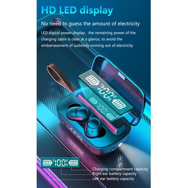 True Wireless Best Earbuds Earphones With Mic Bluetooth 5.1 IPX7 Waterproof For Sport