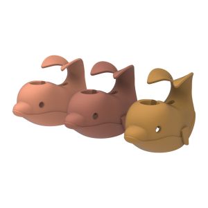 Cute Custom Made Silicone , Bathtub Spout Cover With Rhino Dolphin Shape