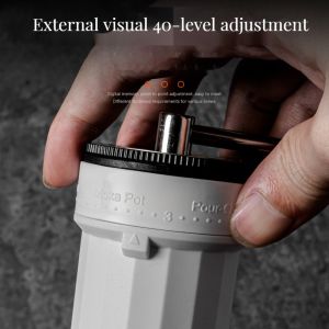 Manual Utensil Coffee Bean Grinder with External Adjustable Settings and