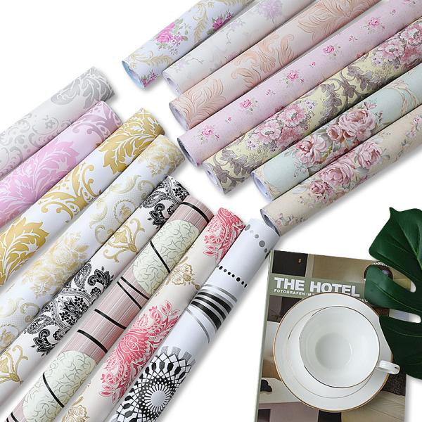 Buy Embossed PVC Wall Paper 3D Self-adhesive Wallpaper for Bedroom Waterproof Peel and Stick at wholesale prices