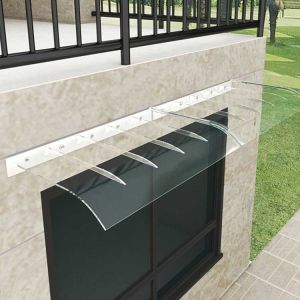 Clear Polycarbonate Door Canopy PC Plastic Sun Shade Awning