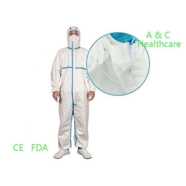Anti Static Disposable Protective Coverall Waterproof For Asbestos Stripping