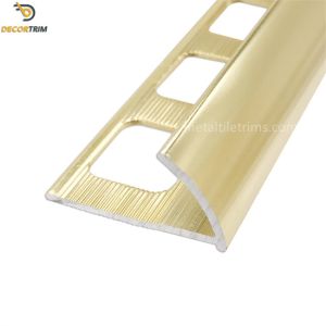 11mm Shiny Gold Metal Tile Trims Round Edge For Decoration Protection