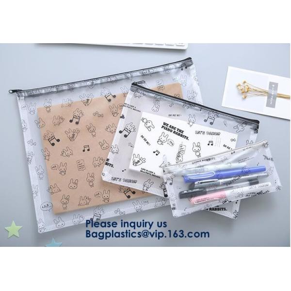 Promotional Custom Printed Pvc Vinyl Transparent Stationery Zip lockk Bags