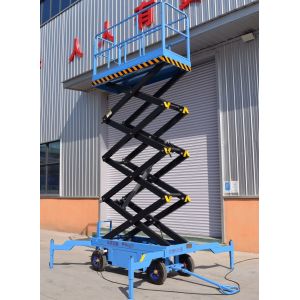 10m Hydraulic Electric Scissor Lift Manned Aerial Work Platform Hydraulic Mobile