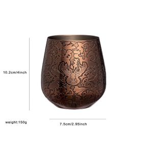 Stainless Steel Wine Glass Stemless Wine Cup Copper Stag Design